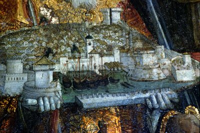 Die ummauerte Stadt getragen von St. Blasius (Detail) von Nikola Bozidarovic